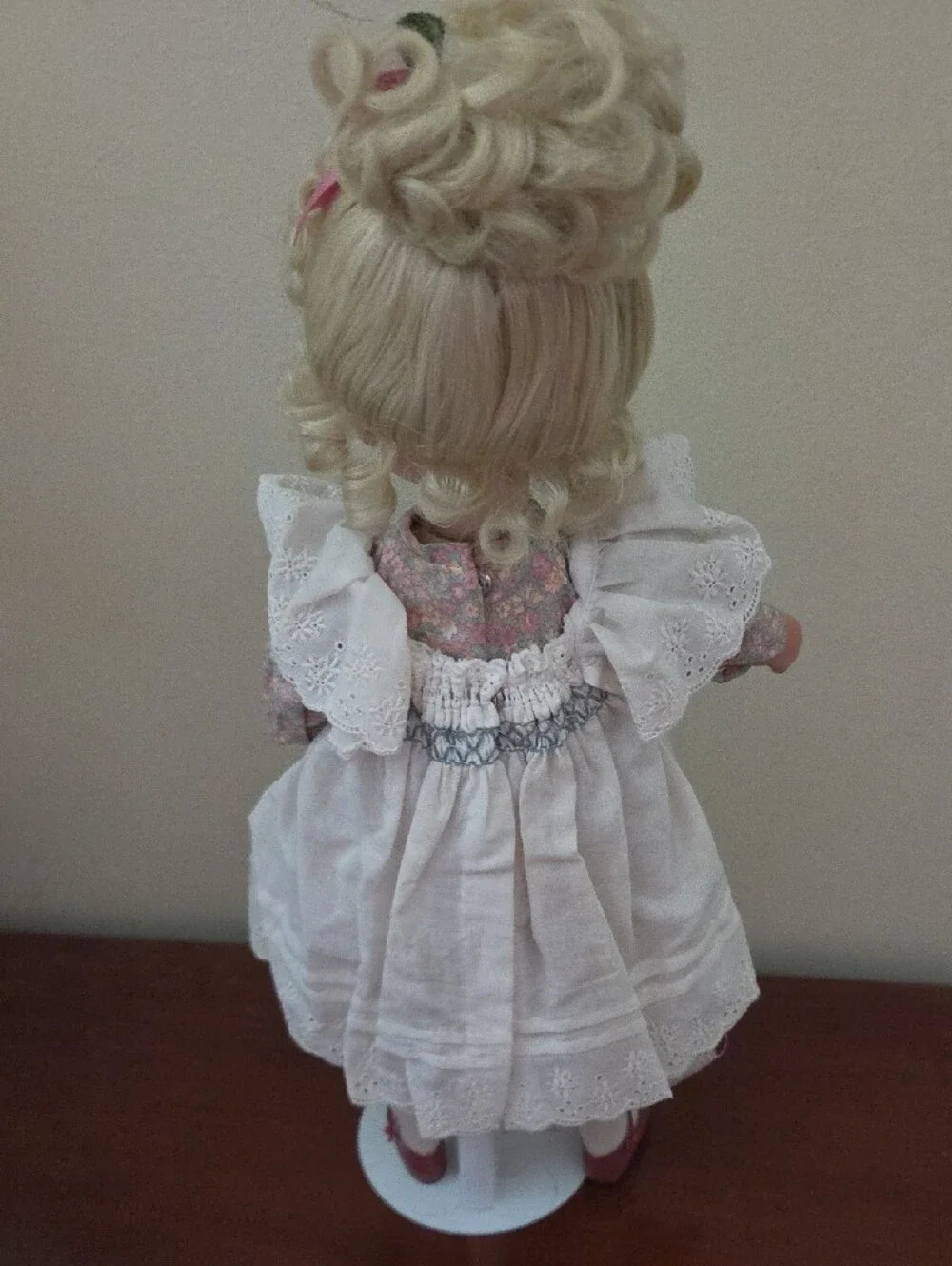 Mother Goose Blonde Curly Hair Doll in White Dress